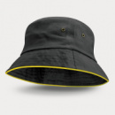 Bondi Premium Bucket Hat Coloured Sandwich Trim+Yellow