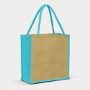 Monza Jute Tote Bag+Light Blue