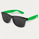 Malibu Premium Sunglasses Black Frames+Bright Green