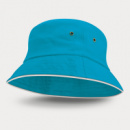 Bondi Premium Bucket Hat White Sandwich Trim+Light Blue