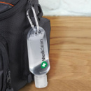 Carabiner Hand Sanitiser 55mL+in use