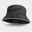 Bondi Premium Bucket Hat White Sandwich Trim+Black