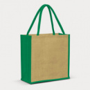 Monza Jute Tote Bag+Green2