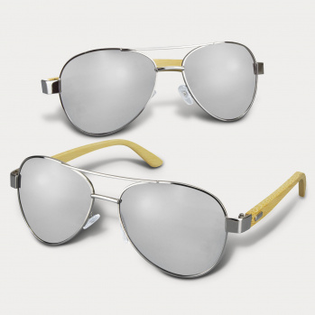 Aviator Mirror Lens Sunglasses (Bamboo)