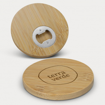 Bamboo Bottle Opener Coaster (Round)
