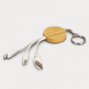 Bamboo Charging Cable Key Ring Round+unbranded