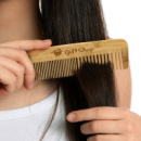 Bamboo Hair Comb+in use