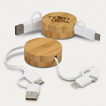 Bamboo Retractable Charging Cable