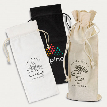 Cotton Wine Drawstring Bag