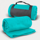 Glasgow Fleece Blanket with Strap+Light Blue