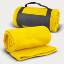 Glasgow Fleece Blanket with Strap+Yellow