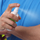 Insect Repellent Spray+in use