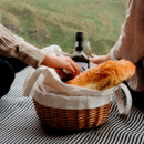 Keepsake Wicker Tote Bag+in use