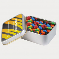 M and Ms in Silver Rectangular Tin image