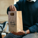 Medium Die Cut Paper Bag Portrait+in use