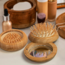 NATURA Bamboo Folding Brush and Mirror+in use
