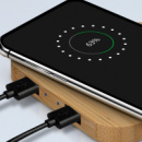 NATURA Bamboo Wireless Fast Charging Hub+USB ports