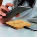 NATURA Bamboo Wireless Fast Charging Hub+in use