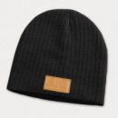 Nebraska Cable Knit Beanie with Patch+Brown Black