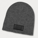 Nebraska Heather Cable Knit Beanie Patch+Charcoal Black