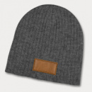 Nebraska Heather Cable Knit Beanie Patch+Charcoal Brown