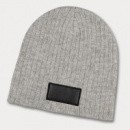 Nebraska Heather Cable Knit Beanie Patch+Grey Black