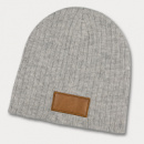 Nebraska Heather Cable Knit Beanie Patch+Grey Brown