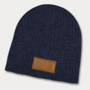 Nebraska Heather Cable Knit Beanie Patch+Navy Brown