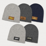 Nebraska Heather Cable Knit Beanie with Patch image