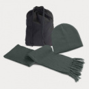 Nebraska Scarf and Beanie Set+Charcoal