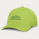 Sierra 6 Panel Heavy Cotton Cap+Bright Green