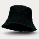 Raw Edge Bucket Hat+Black