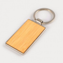 Rectangle Bamboo Zinc Keytag+front
