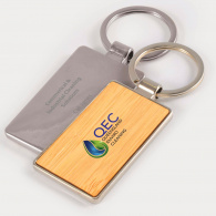 Rectangle Bamboo Zinc Keytag image