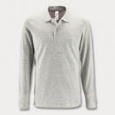 SOLS Perfect Mens Long Sleeve Polo+Ash