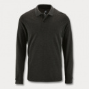 SOLS Perfect Mens Long Sleeve Polo+Charcoal Melange