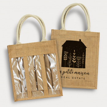 Serena Jute Triple Wine Carrier