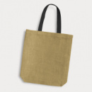 Thera Jute Tote Bag Coloured Handles+Black