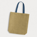 Thera Jute Tote Bag Coloured Handles+Dark Blue