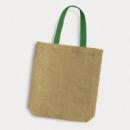 Thera Jute Tote Bag Coloured Handles+Kelly Green