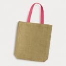 Thera Jute Tote Bag Coloured Handles+Pink