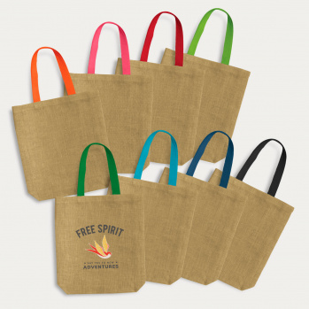 Thera Jute Tote Bag (Coloured Handles)