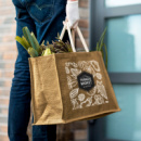 Torino Starch Jute Tote Bag+in use